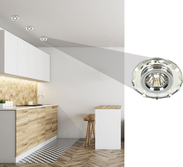Stropní podhledové osvětlení EDMONDS - 1xGU5,3, MR16, 50W, kulaté, čiré