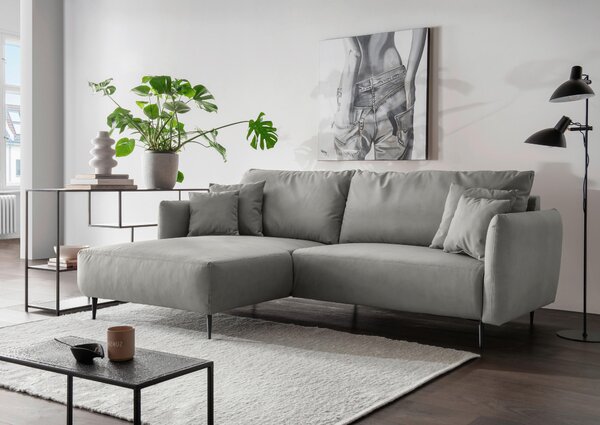 ROHOVÁ SEDAČKA, textil, šedá Livetastic - Sedací soupravy, Online Only