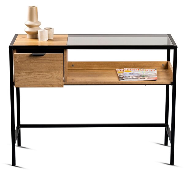 KONZOLOVÝ STOLEK, černá, barvy dubu, 100/40/75 cm Xora - Konzolové stolky, Online Only