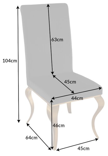 Designová židle Rococo černá / zlatá