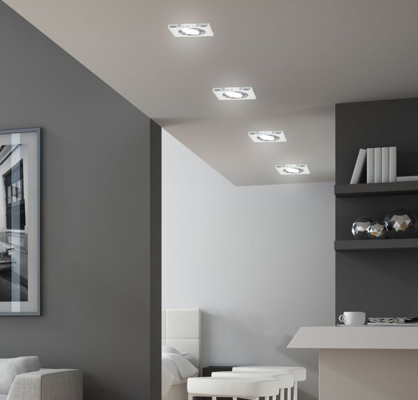 Stropní vestavné bodové svítidlo VIVIDUS - 1xGU10, MR16, 50W, 9cm, hranaté, čiré