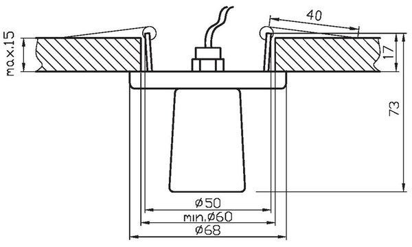 Kulaté podhledové svítidlo OLAER - 1xG4, 20W, chromované / čiré