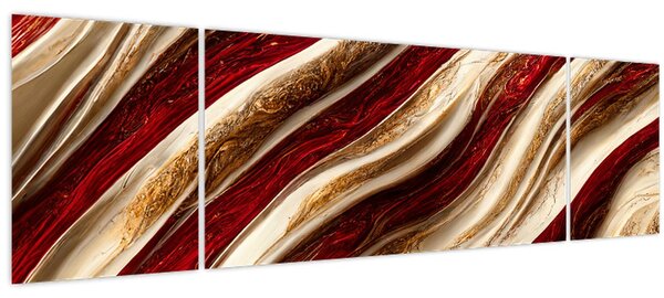 Obraz - Zlato - bílá textura (170x50 cm)