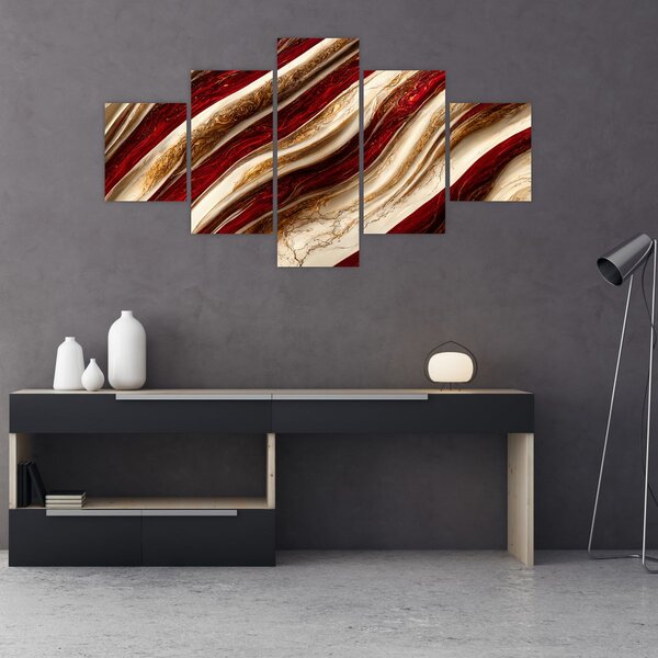 Obraz - Zlato - bílá textura (125x70 cm)