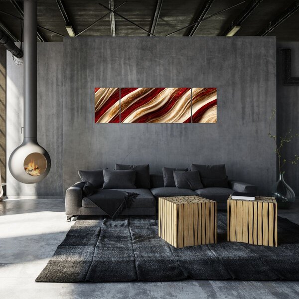 Obraz - Zlato - bílá textura (170x50 cm)