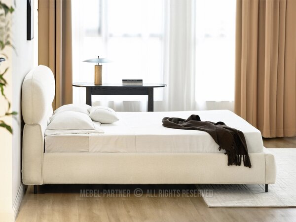 Designová manželská postel 180x200 ILDIKA - krémová / černá