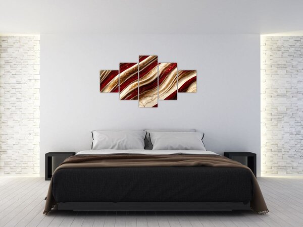 Obraz - Zlato - bílá textura (125x70 cm)