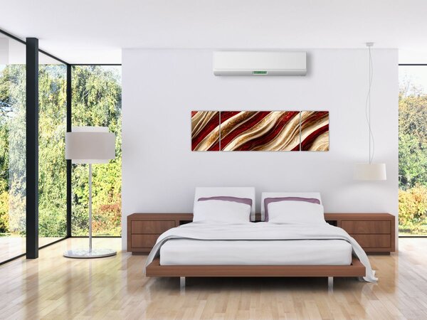 Obraz - Zlato - bílá textura (170x50 cm)
