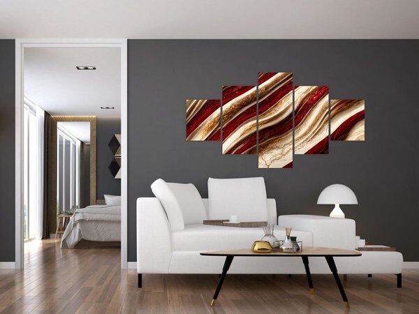 Obraz - Zlato - bílá textura (125x70 cm)