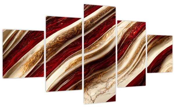 Obraz - Zlato - bílá textura (125x70 cm)