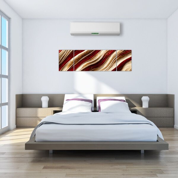 Obraz - Zlato - bílá textura (170x50 cm)