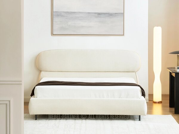 Designová manželská postel 180x200 ILDIKA - krémová / černá