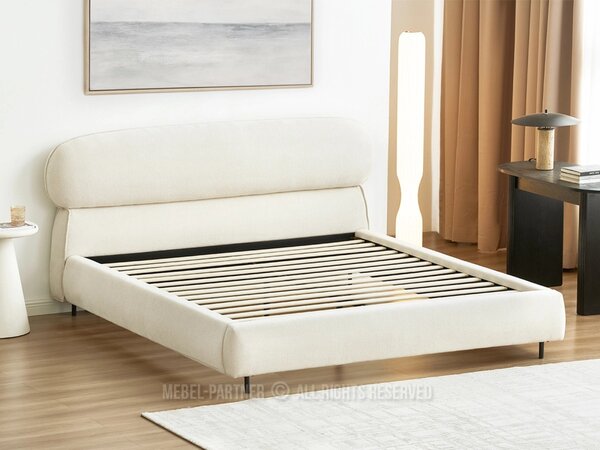 Designová manželská postel 180x200 ILDIKA - krémová / černá