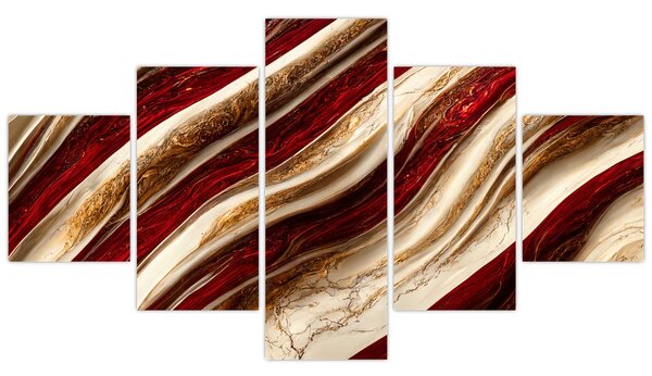 Obraz - Zlato - bílá textura (125x70 cm)