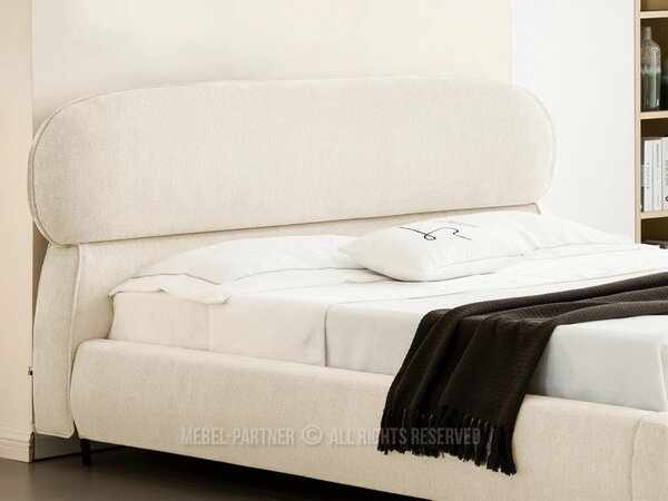 Designová manželská postel 180x200 ILDIKA - krémová / černá