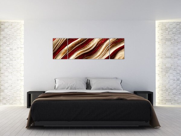 Obraz - Zlato - bílá textura (170x50 cm)