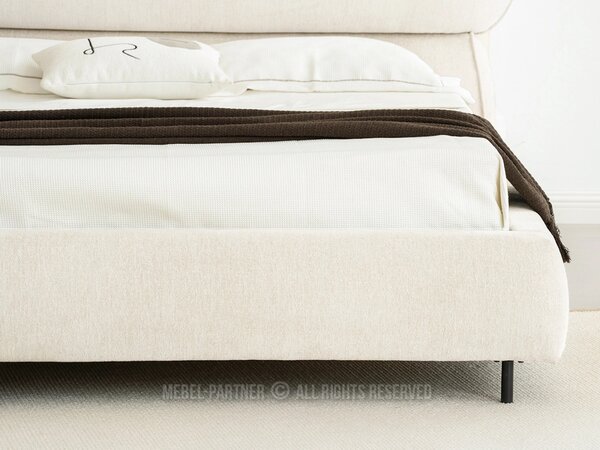 Designová manželská postel 180x200 ILDIKA - krémová / černá