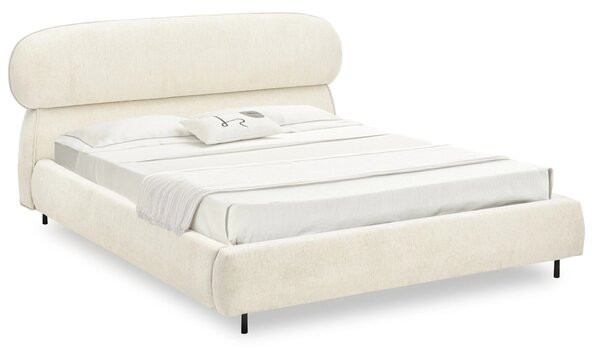 Designová manželská postel 180x200 ILDIKA - krémová / černá