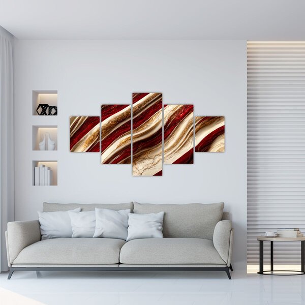 Obraz - Zlato - bílá textura (125x70 cm)