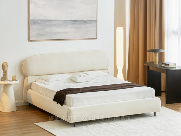 Designová manželská postel 180x200 ILDIKA - krémová / černá
