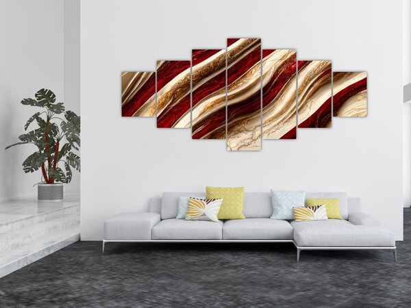 Obraz - Zlato - bílá textura (210x100 cm)