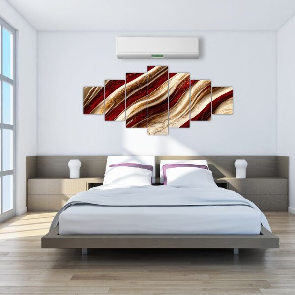 Obraz - Zlato - bílá textura (210x100 cm)