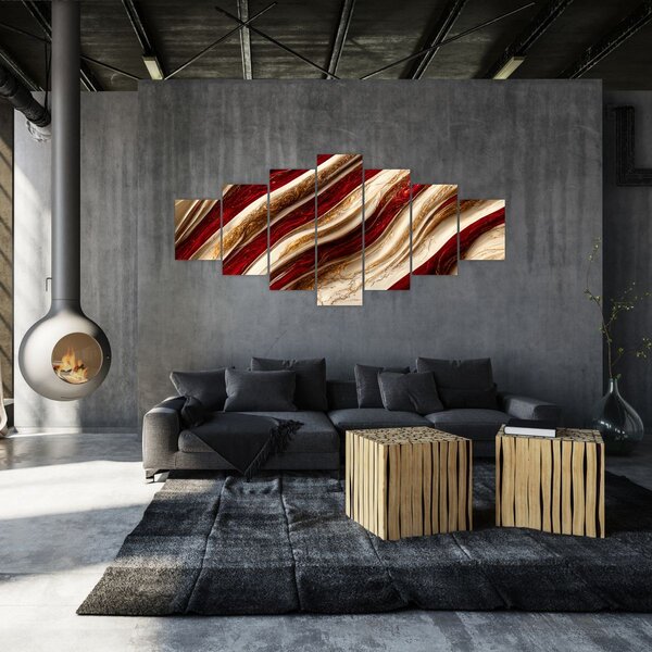 Obraz - Zlato - bílá textura (210x100 cm)