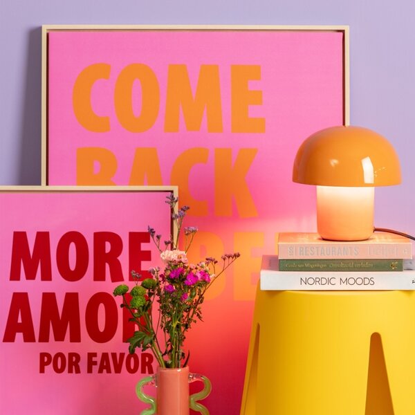 -25 % Dny MOMENTI– Present time Oranžová kovová stolní lampa Champignon mini