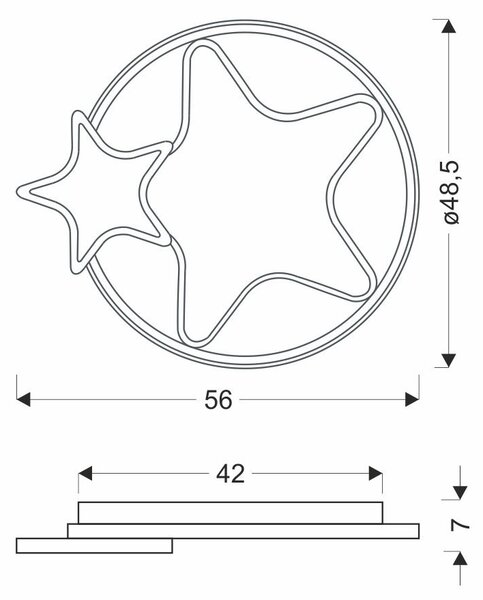 Dětské nástěnné LED světlo ASTRE - 36W, 3000-6500K (teplá-studená bílá), hnědé / bílé