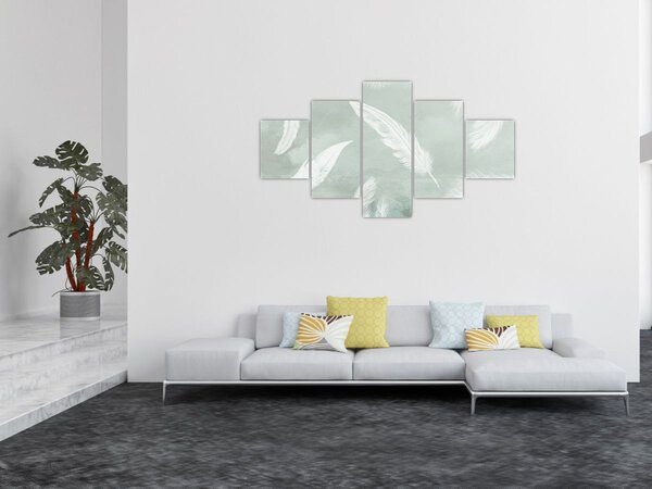 Obraz - Bílé peříčka (125x70 cm)
