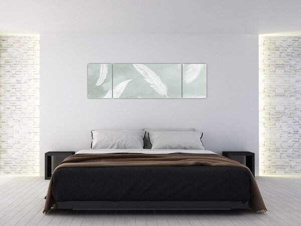 Obraz - Bílé peříčka (170x50 cm)