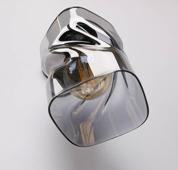 Moderní nástěnné osvětlení FELIS - 1xE27, 60W, černé / kouřové sklo