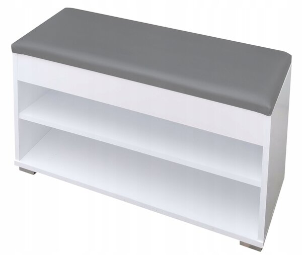 Botník s sedátkem TopGreen24 50 x 45 x 30 cm bílý, černý