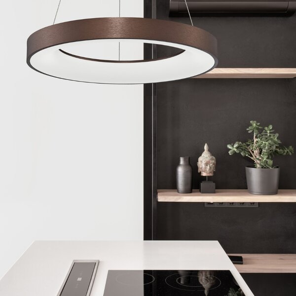 Hnědé závěsné LED světlo Nova Luce Rando Thin 60 cm