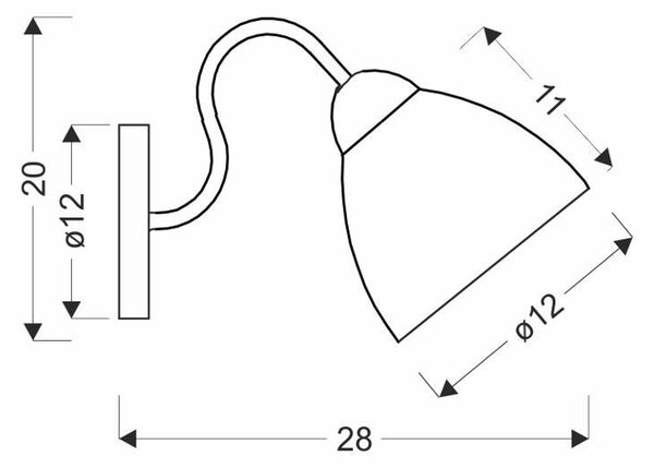 Nástěnné industriální světlo UNICA - 1xE27, 40W, černé / zlaté / kouřové sklo
