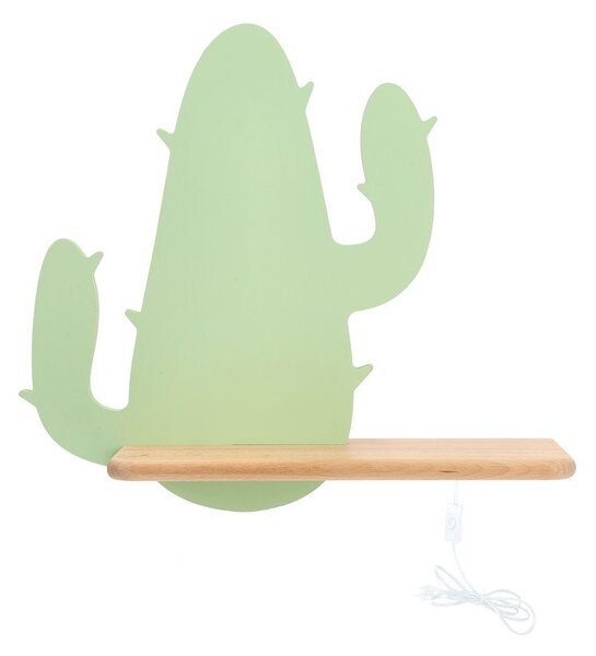 Dětská LED nástěnná lampička do zásuvky CACTUS 2 - 4W, 4000K (denní bílá), zelená