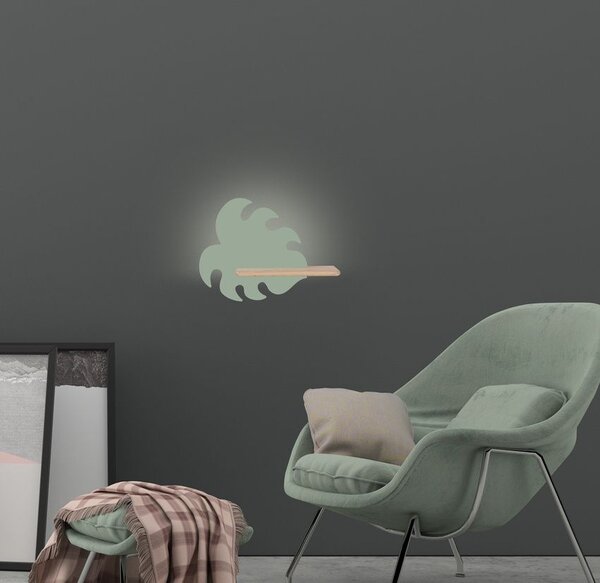 Dekorativní nástěnné svítidlo MONSTERA - 5W, 4000K (denní bílá), zelené