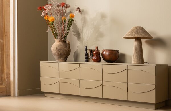 WOOOD Světle hnědý dřevěný TV stolek Dorick 180 x 40 cm