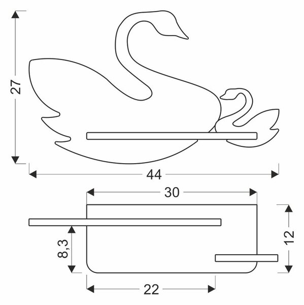 Nástěnné dětské LED světlo do zásuvky SWAN - 5W, 4000K (denní bílá), bílé / růžové