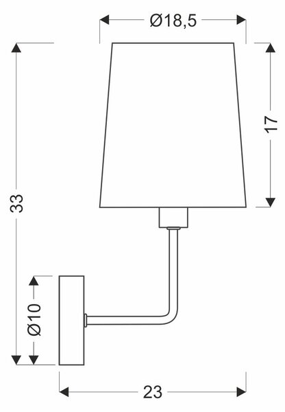Moderní nástěnná lampa PASTERI - 1xE14, 40W, černá / béžová