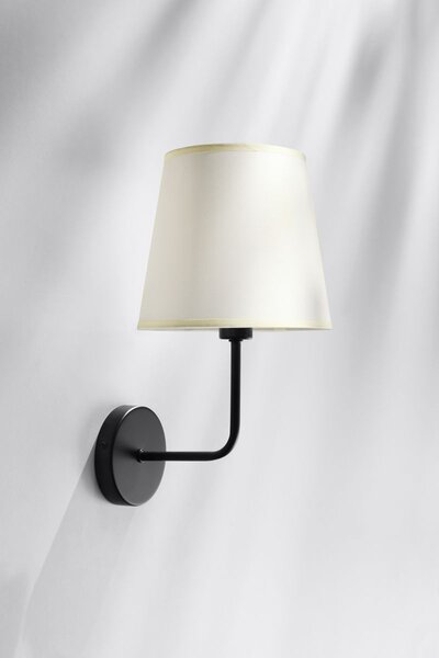 Moderní nástěnná lampa PASTERI - 1xE14, 40W, černá / béžová