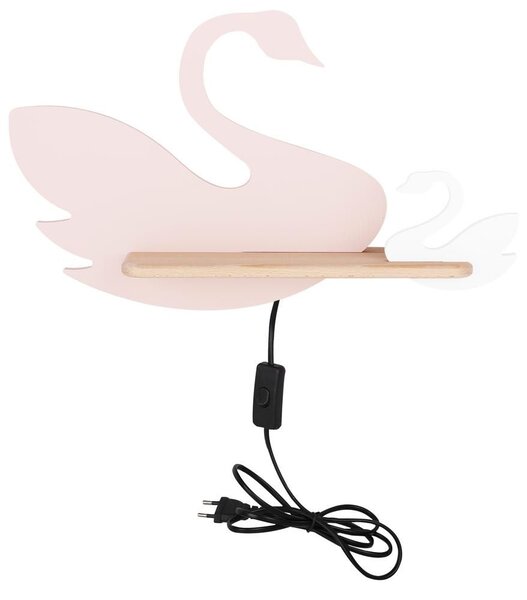 Nástěnné dětské LED světlo do zásuvky SWAN - 5W, 4000K (denní bílá), bílé / růžové