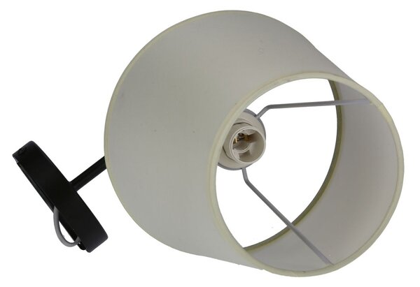 Moderní nástěnná lampa PASTERI - 1xE14, 40W, černá / béžová