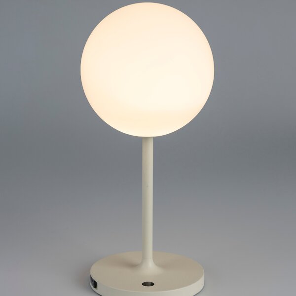 White Label Béžová kovová stolní lampa WLL HUB