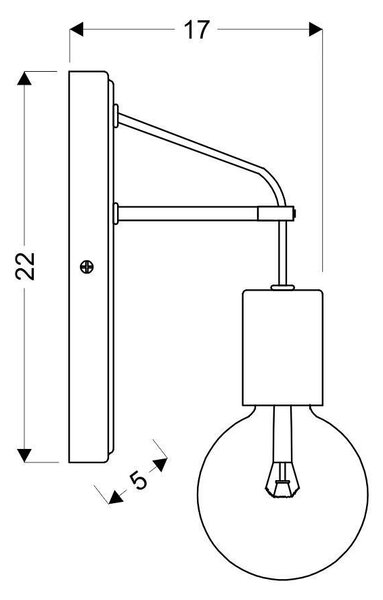Industriální nástěnné osvětlení VIDER - 1xE27, 40W, černé / modré