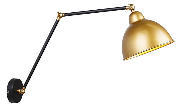 Čtecí lampa s ramenem TRUCK - 1xE27, 40W, černá / zlatá