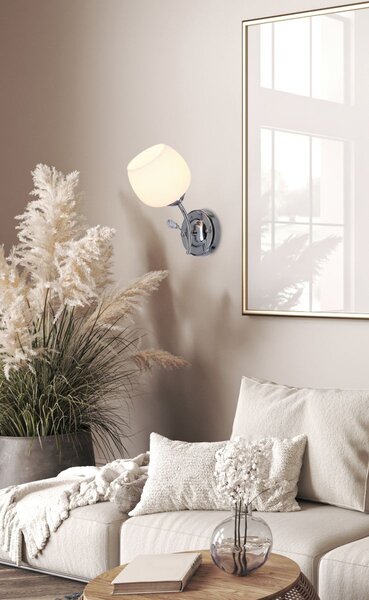 Nástěnné moderní osvětlení ESTAR - 1xE27, 40W, chromované / bílé