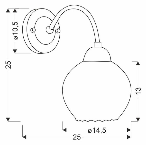 Nástěnné moderní osvětlení BAIDA - 1xE27, 60W, stříbrné / čiré