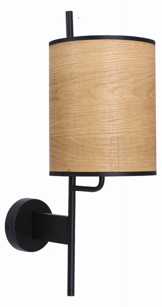 Skandinávská nástěnná lampa ZETA - 1xE27, 40W, černá / hnědá