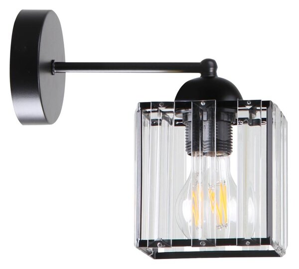 Nástěnné osvětlení GLASSIA - 1xE27, 40W, černé / čiré